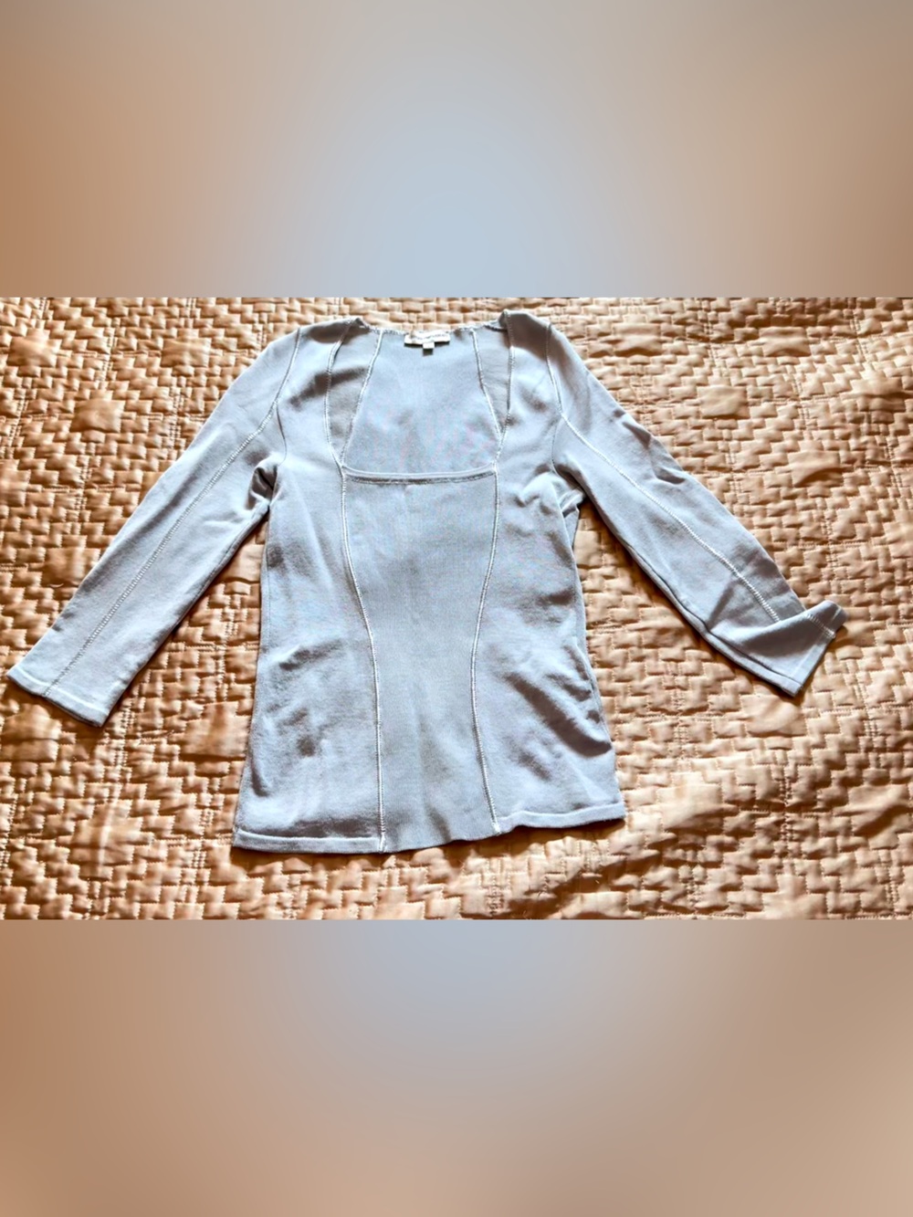 Emporio Armani Women’s Grey Stretch Long Sleeve Top Size 2 Made In Italy